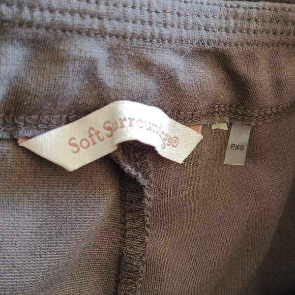 Soft Surroundings Brown Stretch Ponte Knit Pants PXS - Picture 4 of 9